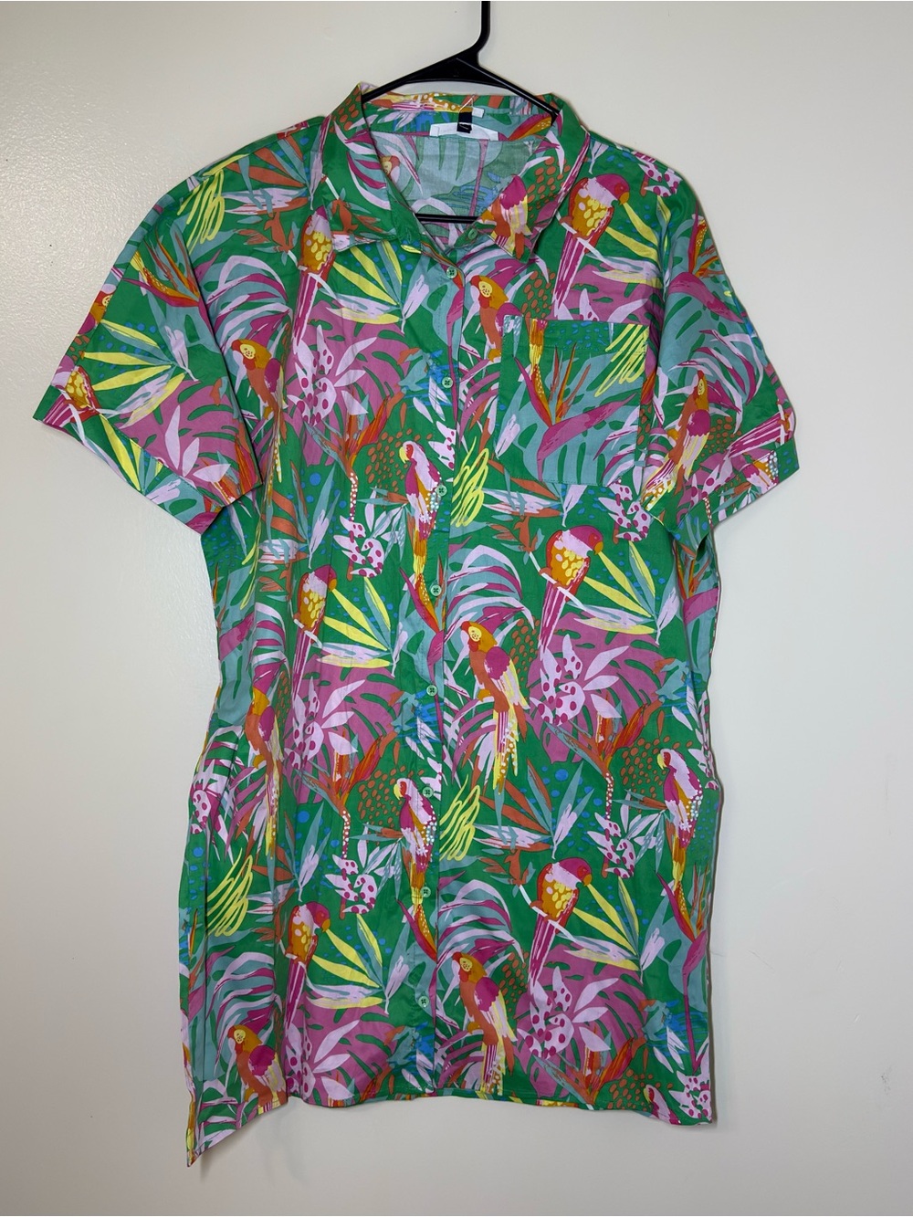 Michelle‎ McDowell Green Tropical Parrot Print Midi Dress